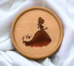 Elegant Princess Silhouette SVG - Long Dress & Cup Design SVG