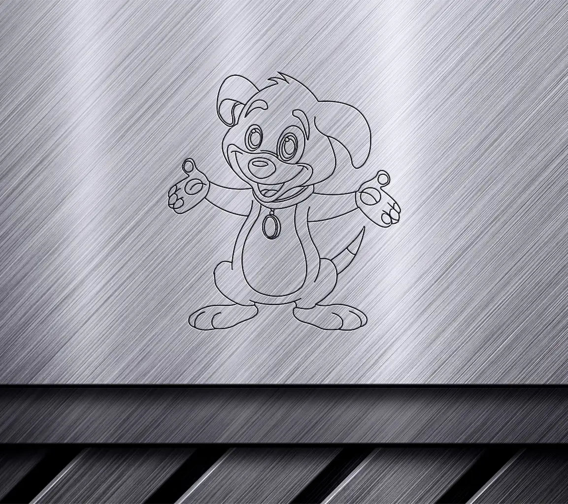 Cute Puppy Dog Outline Coloring Page SVG -  Animal Illustration SVG