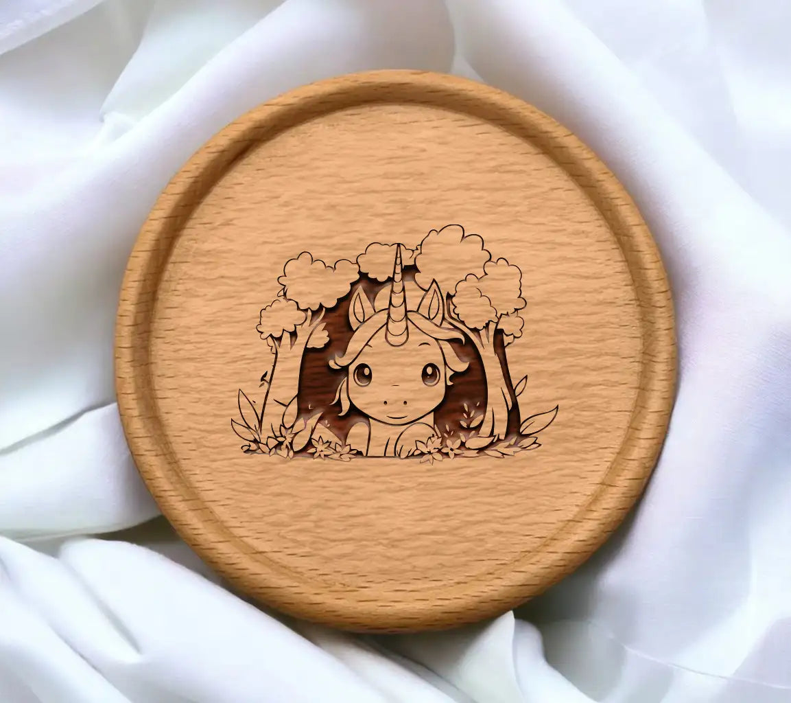 Cute  Unicorn Autumn Forest SVG Illustration SVG