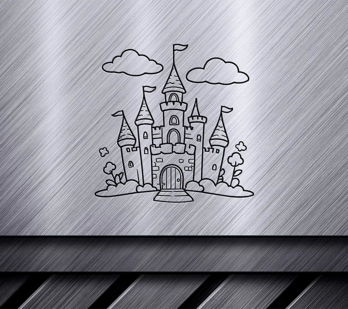  Castle Coloring Page SVG - Cute Vector Illustration for Kids SVG