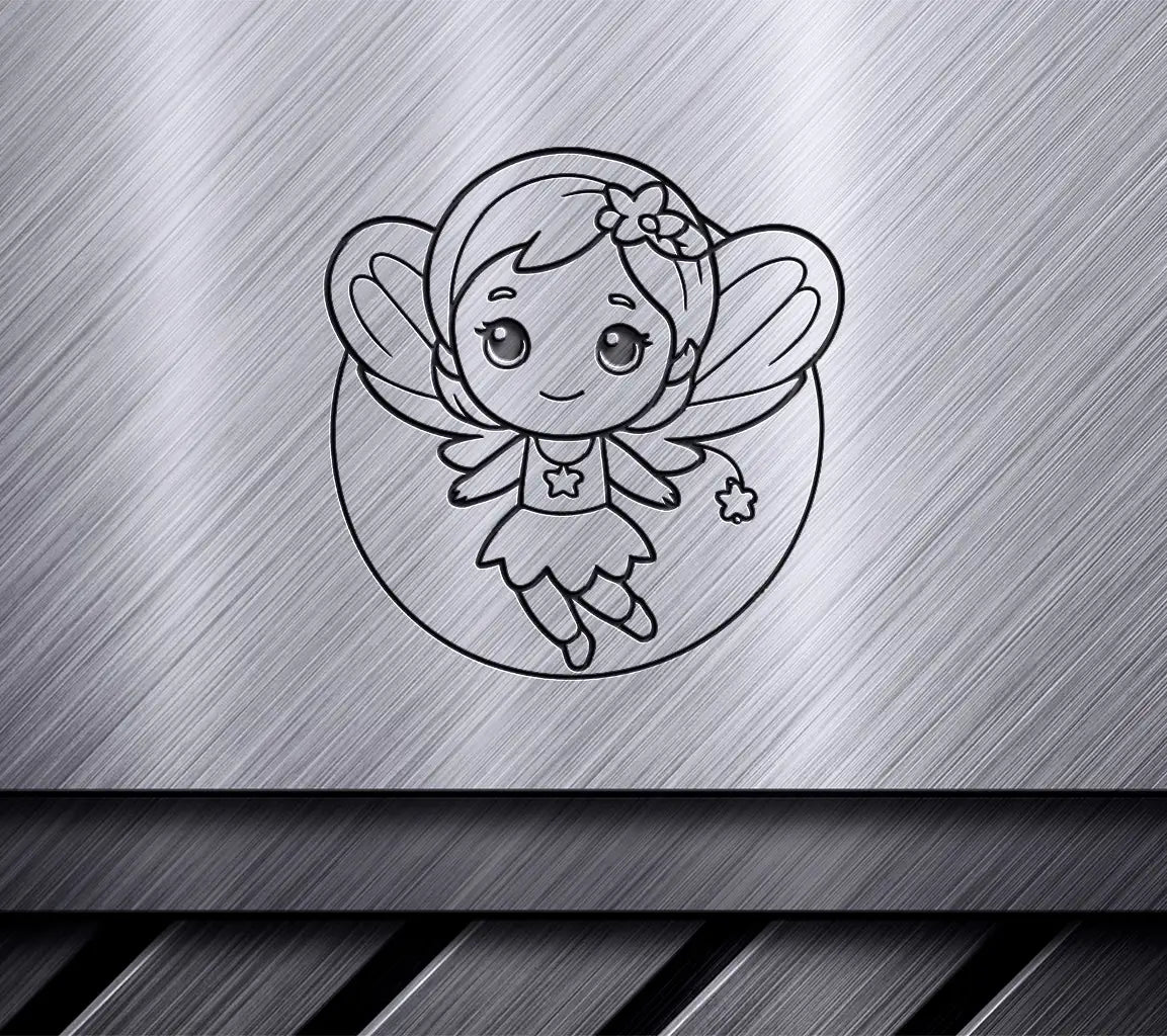 Cute Fairy with Flower SVG -  Coloring Page SVG