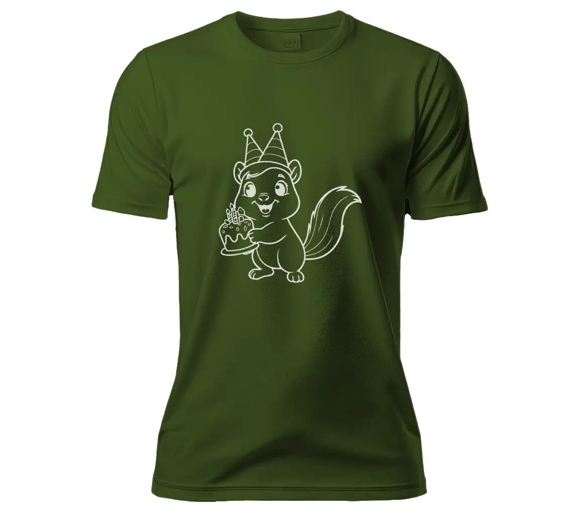 Cute Squirrel Birthday Party Hat SVG Coloring Page SVG