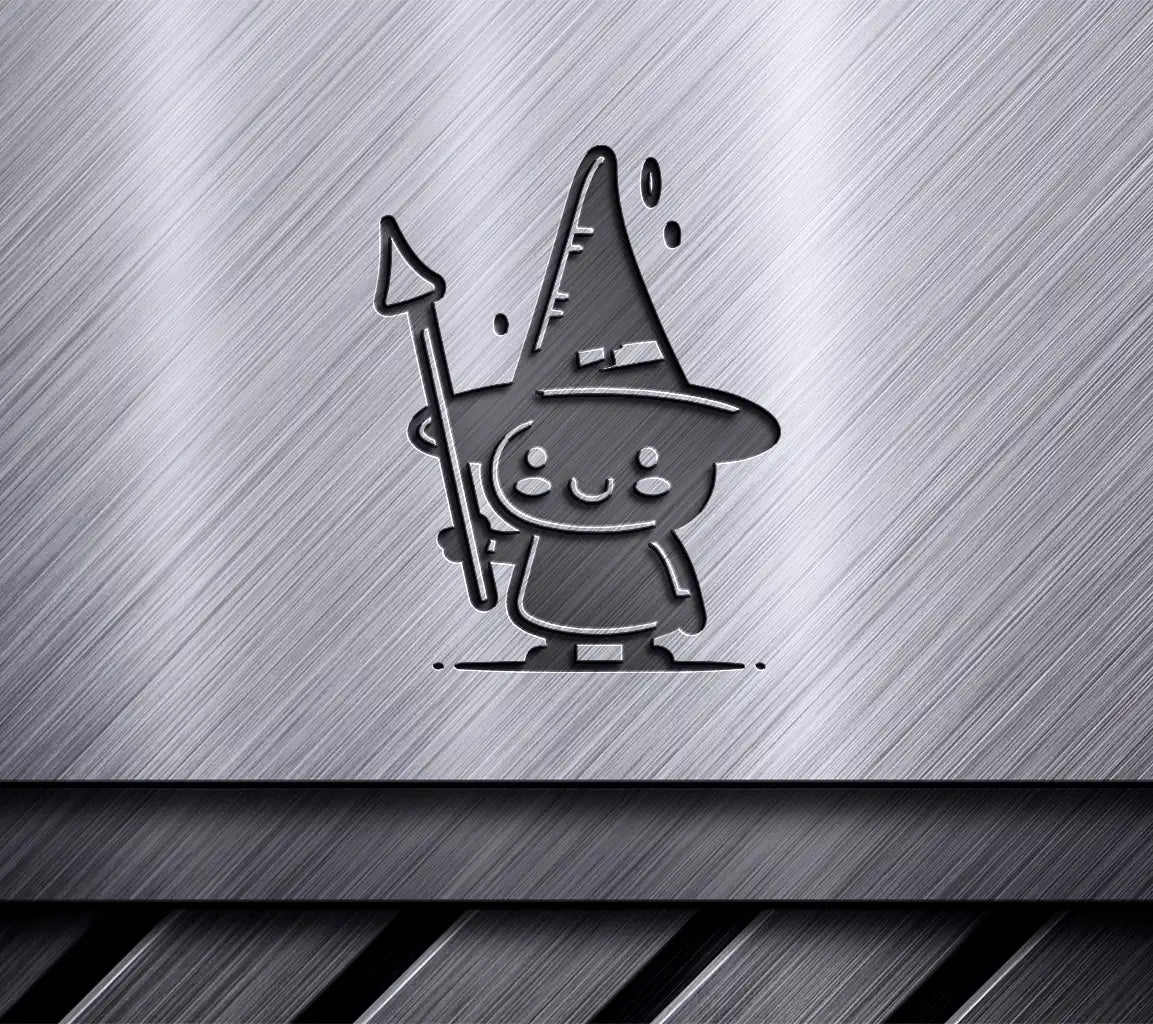 Cute  Witch with Wand SVG - Cartoon Style Vector Illustration SVG