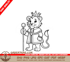  Lion King SVG - Cute Coloring Page for Kids SVG