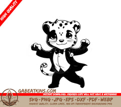 Dalmatian in Tuxedo SVG - Cute Cartoon Dog Vector Illustration SVG