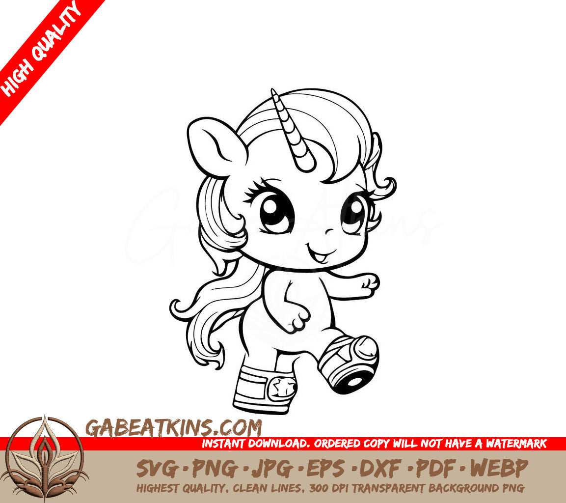 Cute  Baby Unicorn with Rainbow Hair SVG SVG