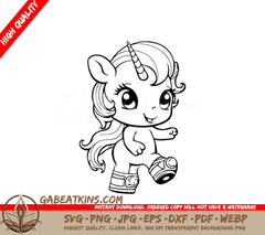 Cute  Baby Unicorn with Rainbow Hair SVG SVG