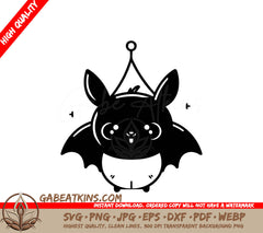 Cute Crowned Bat SVG -  Vector Illustration SVG