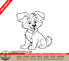  A Smiling Puppy SVG - Cute Collie Doggie SVG