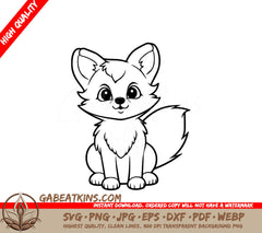  A Fox Sitting Down SVG - Cute Red Fox SVG