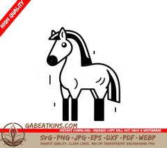  A Horse On A White Background SVG - Cute cartoon horse Vector illustration isolated on a white background SVG