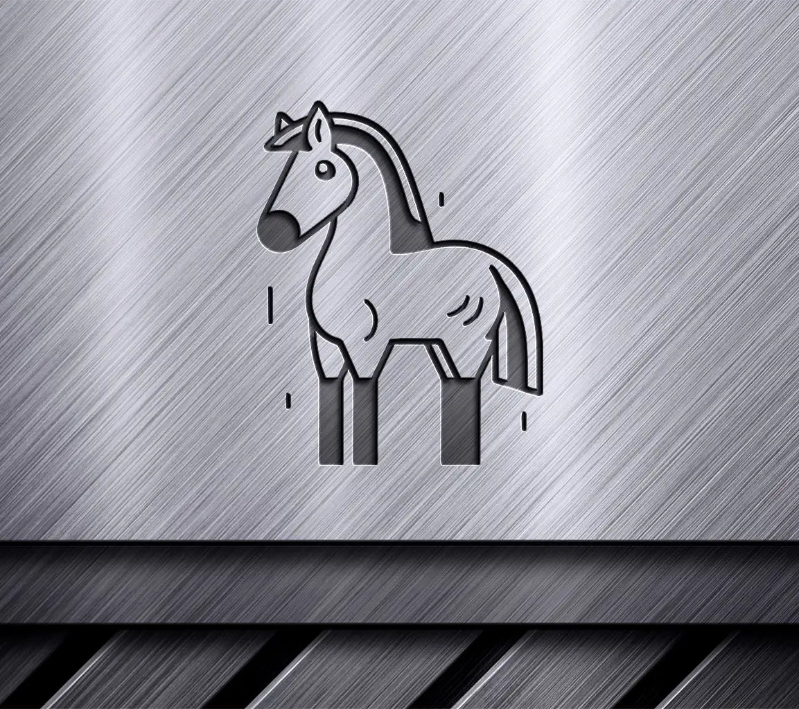 Cute Cartoon Horse Vector Illustration Isolated On A White Background