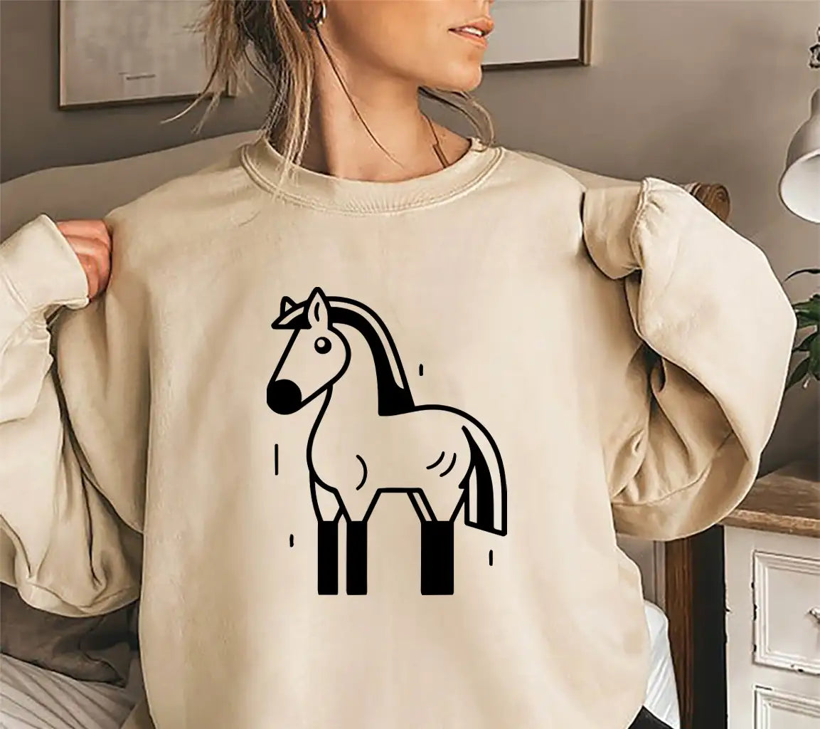 Cute Cartoon Horse Vector Illustration Isolated On A White Background
