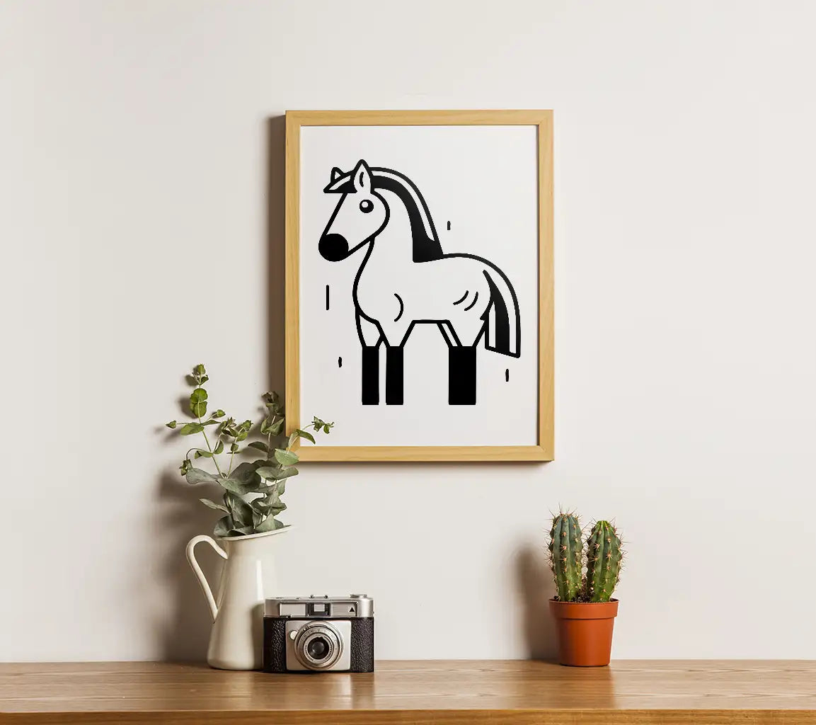 Cute Cartoon Horse Vector Illustration Isolated On A White Background