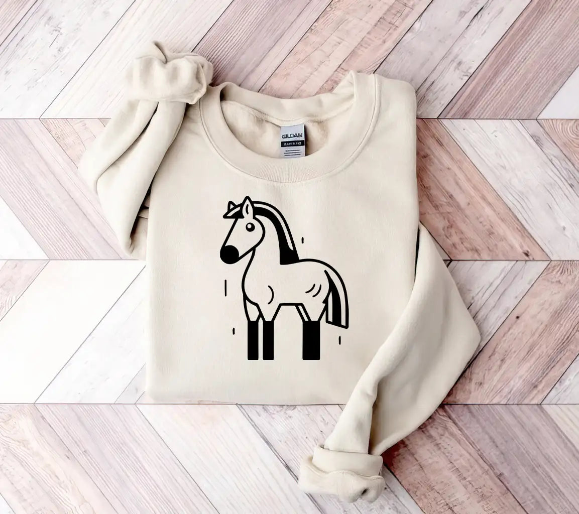 Cute Cartoon Horse Vector Illustration Isolated On A White Background