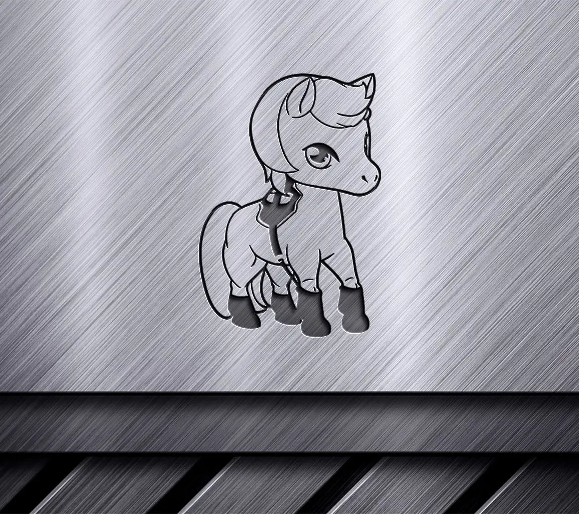 Cute Cartoon Horse Isolated On A White Background Vector Illustration