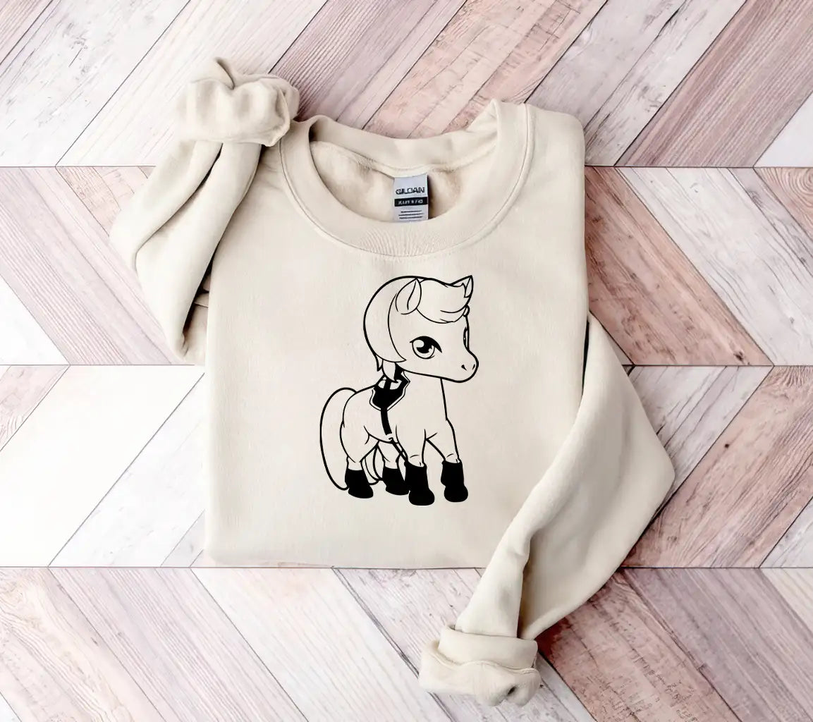 Cute Cartoon Horse Isolated On A White Background Vector Illustration