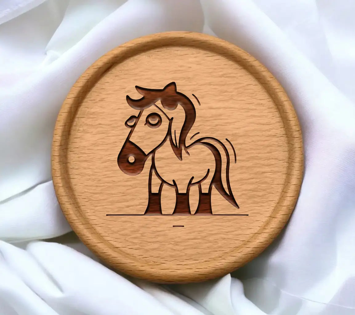 Cute Cartoon Horse Isolated On White Background Vector Illustration In Flat Style