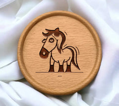 Cute Cartoon Horse Isolated On White Background Vector Illustration In Flat Style