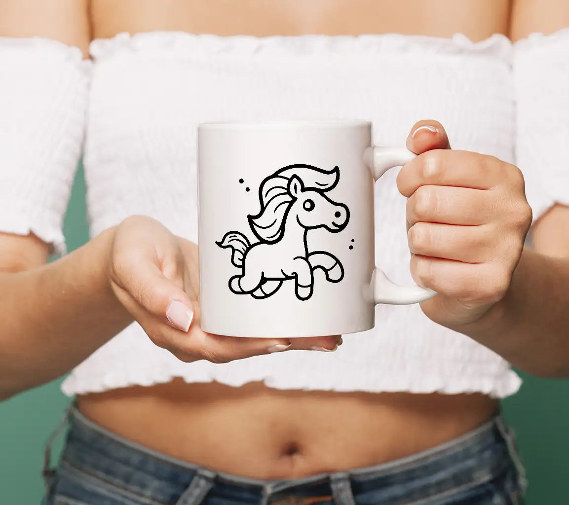 Cute Hand Drawn Doodle Horse Cartoon Vector Illustration