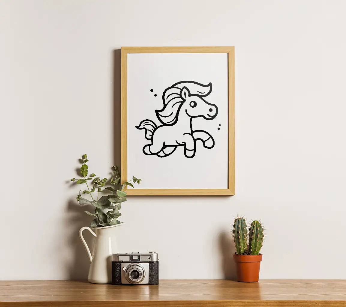 Cute Hand Drawn Doodle Horse Cartoon Vector Illustration