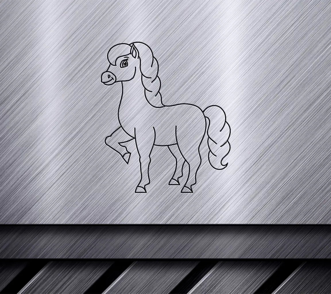 Cute Horse Farm Animal Coloring Book Page For Kids