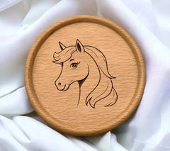 Cute Vector Illustration Horse Doodle Black And White For Kids Page