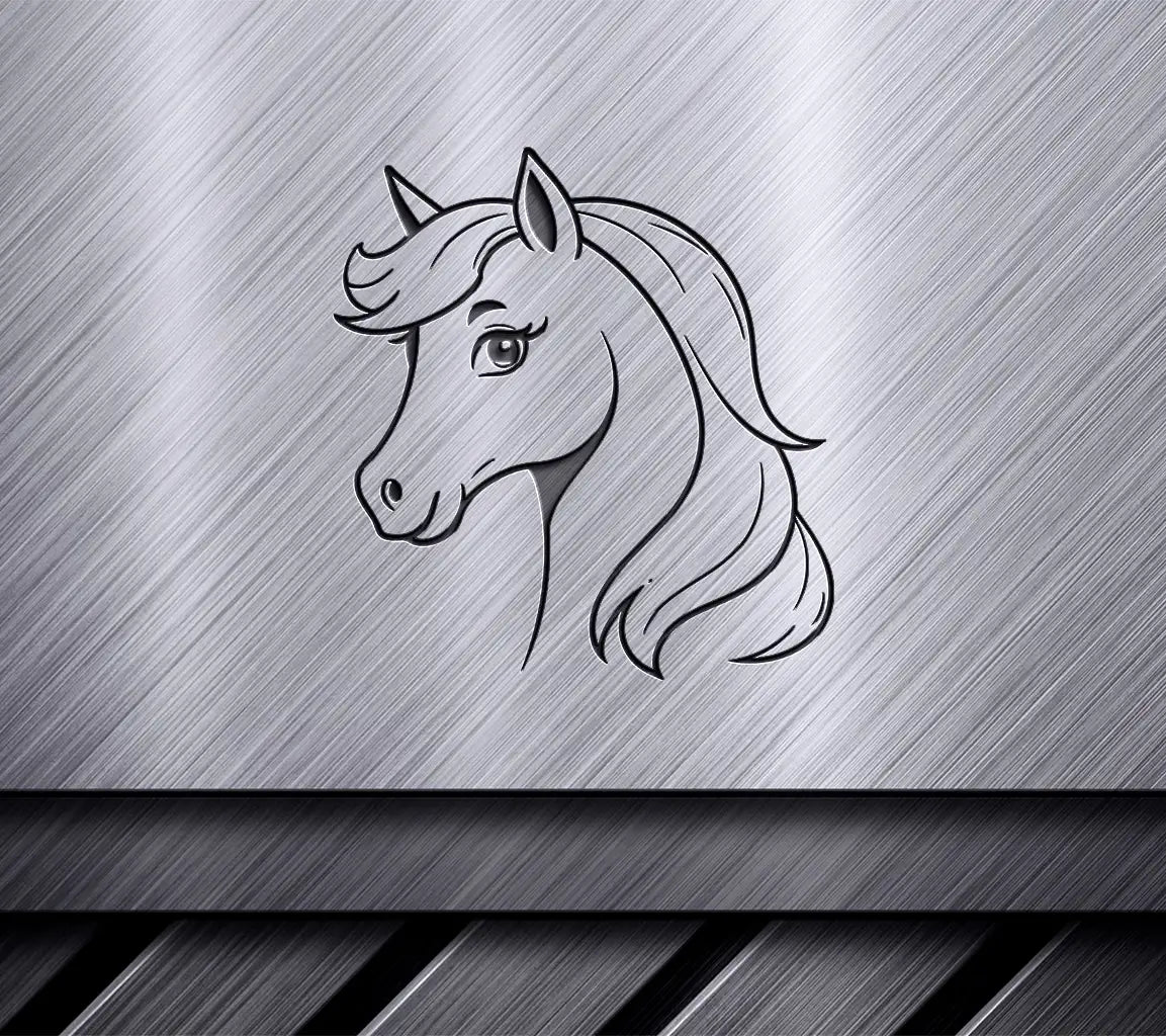 Cute Vector Illustration Horse Doodle Black And White For Kids Page