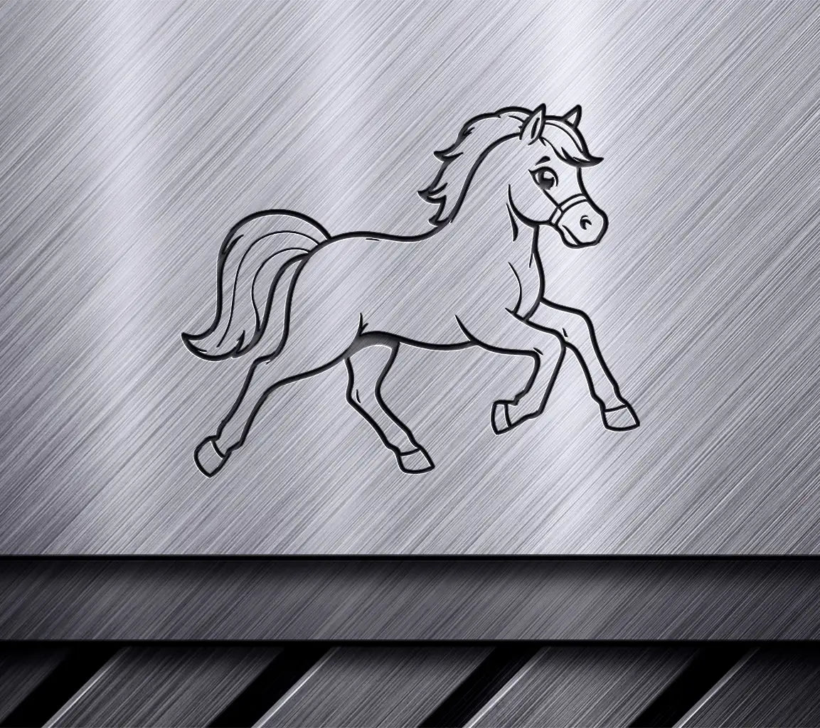 Cute Vector Illustration Horse Drawing For Toddlers Book
