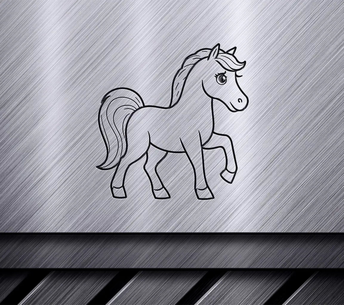 Cute Vector Illustration Horse Hand Drawn For Kids Coloring Page