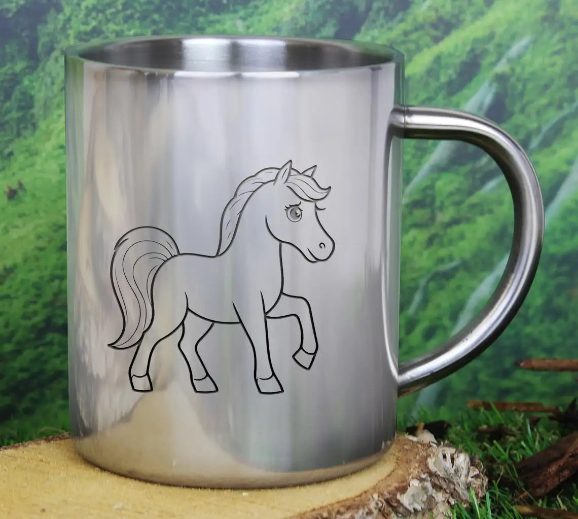 Cute Vector Illustration Horse Hand Drawn For Kids Coloring Page