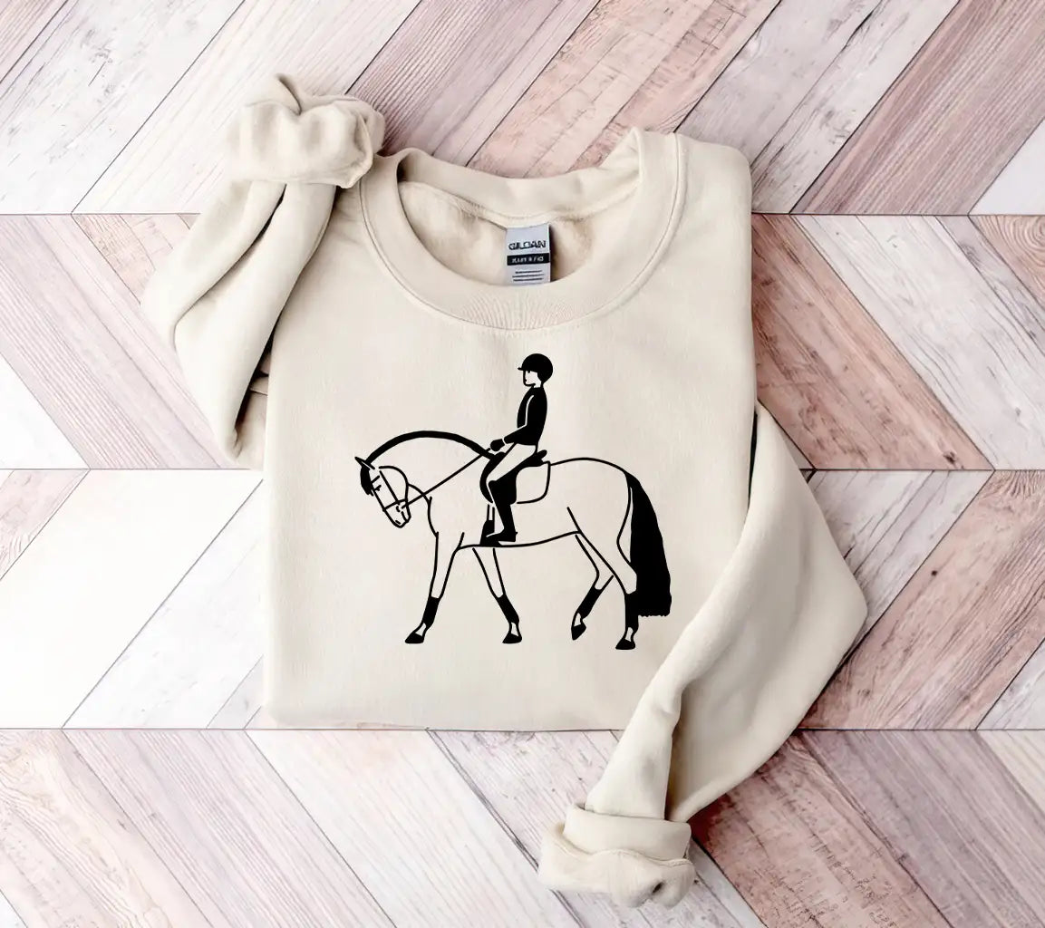 Cute Vector Print In Equestrian Sport Style