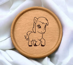 Cute White Horse Character Cartoon Vector Illustration Cute Farm Animal