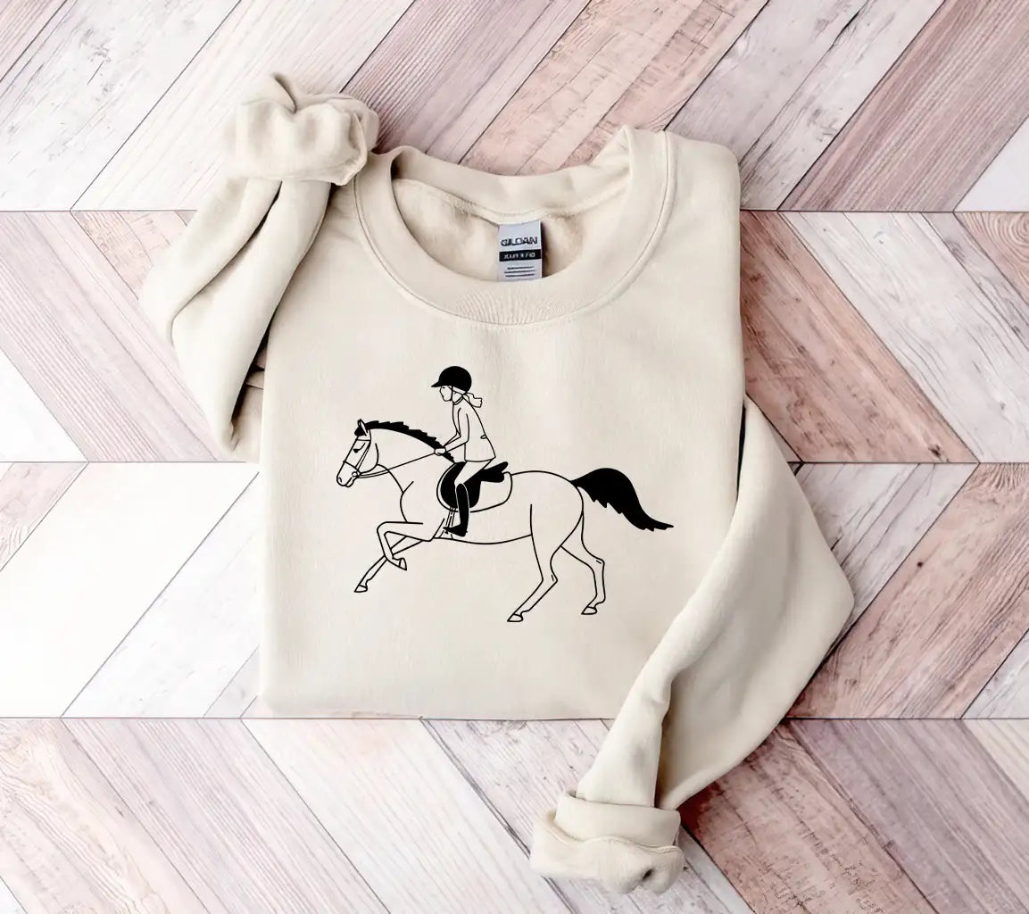 Cute Young Rider Rides A Sports Pony
