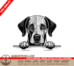 Dalmatian Peeking Over Wall -  Dog SVG SVG