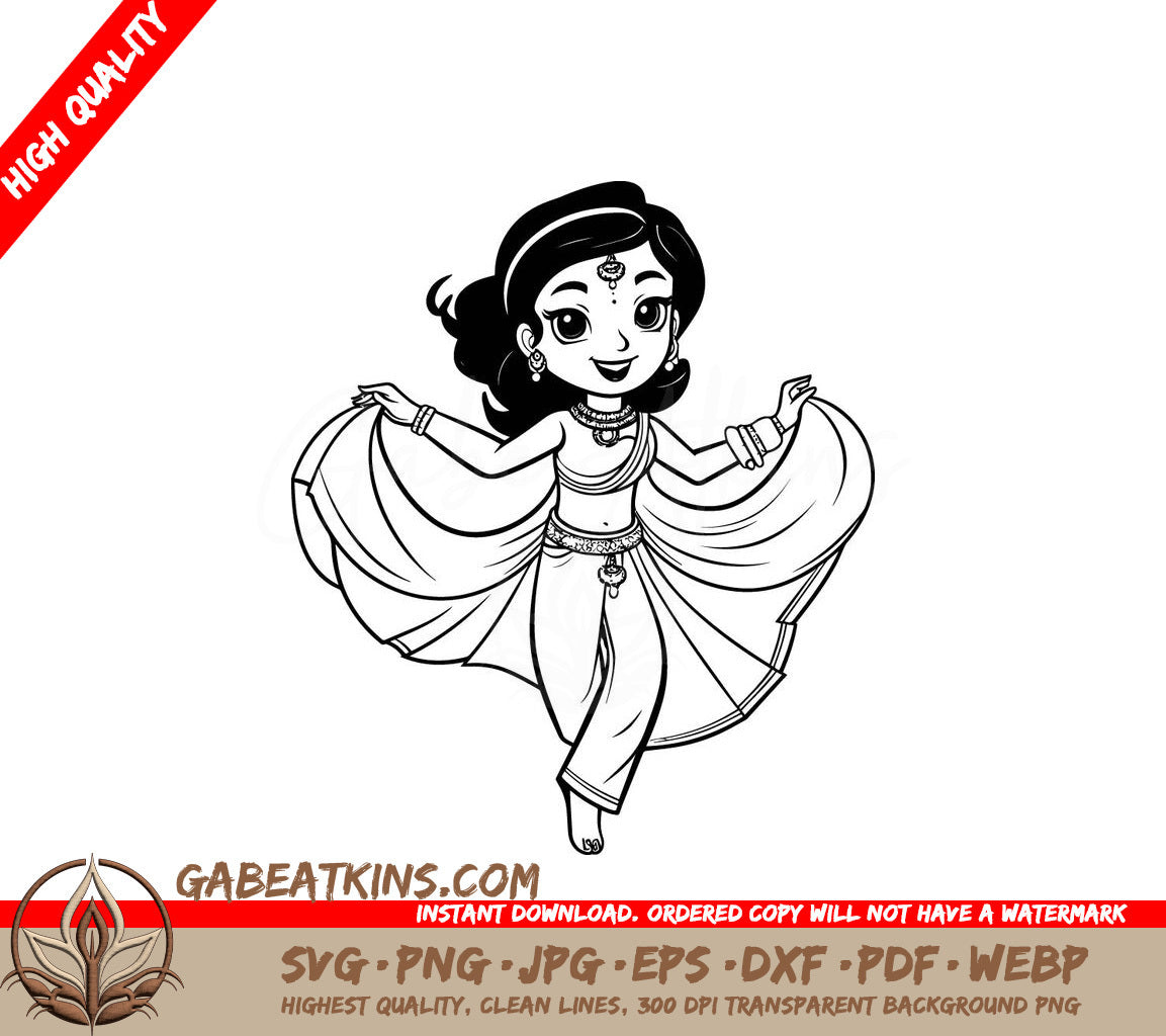  Dancing Woman SVG - Vector Coloring Page SVG