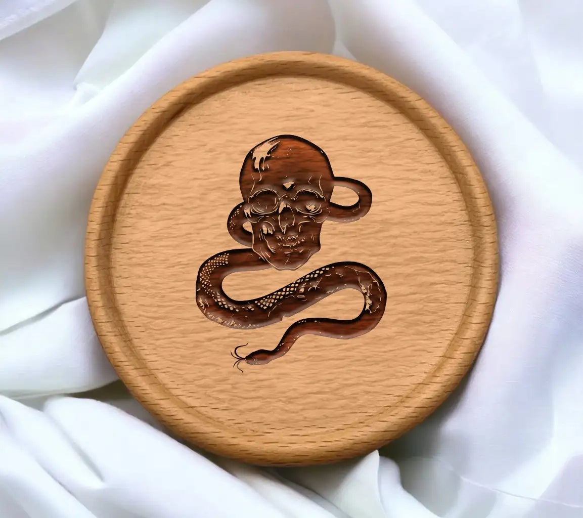  Skull & Snake SVG - Dark Illustration SVG
