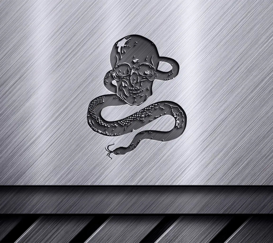  Skull & Snake SVG - Dark Illustration SVG