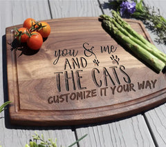 You, Me & The Cats SVG Design - Couple & Cat Lovers Poster SVG