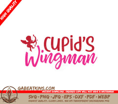Cupids Wingman SVG T-Shirt Design with Arrow-Holding Cupid SVG