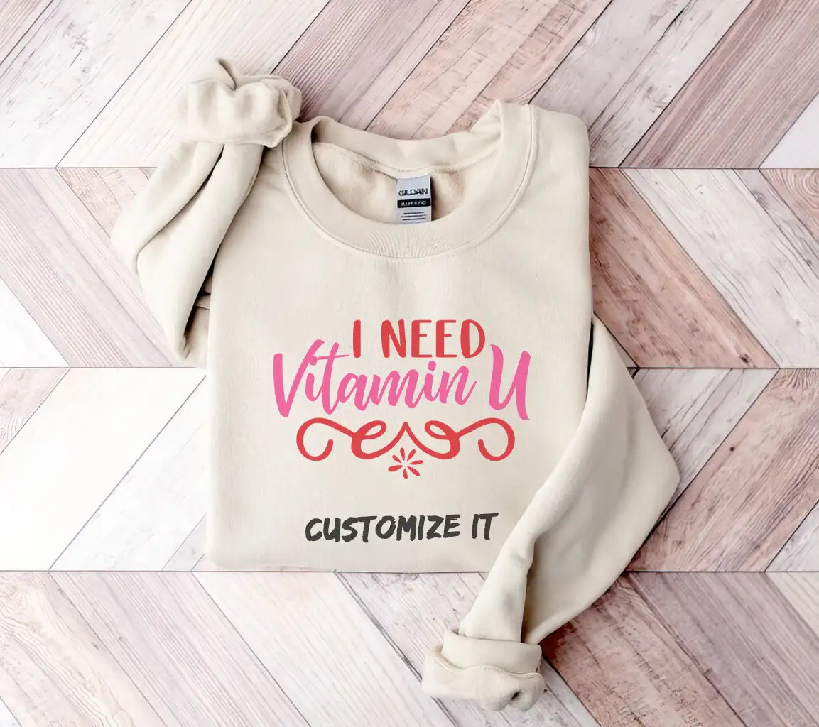 I Need Vitamin U Pink & Red SVG Design - Day-Tshirt SVG