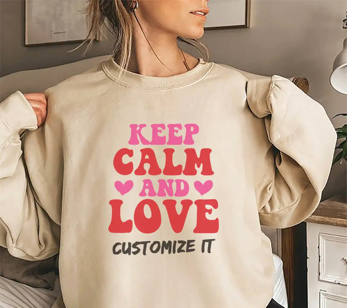 Keep Calm And Love - Red & Pink SVG Design for T-Shirts SVG
