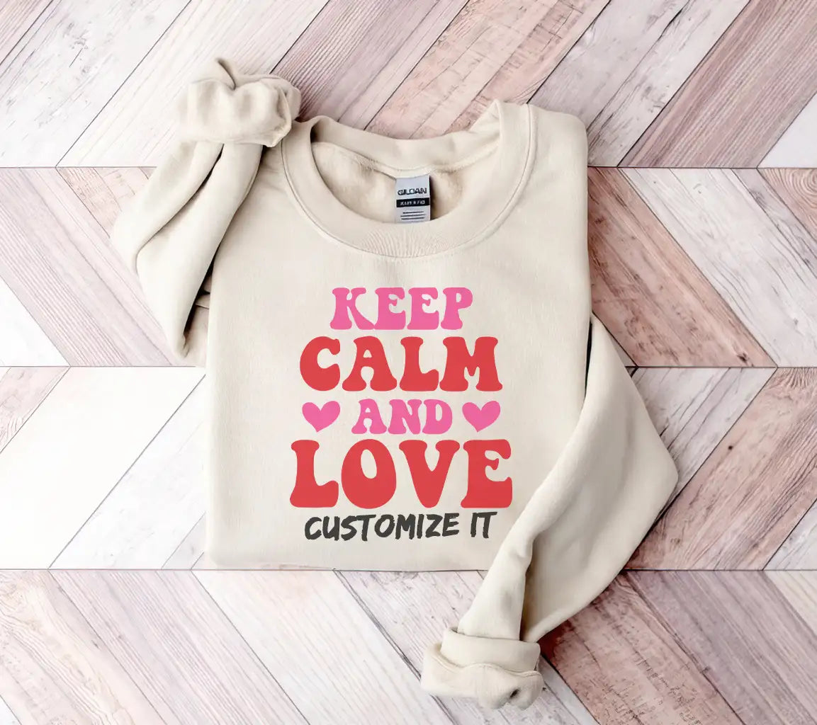 Keep Calm And Love - Red & Pink SVG Design for T-Shirts SVG