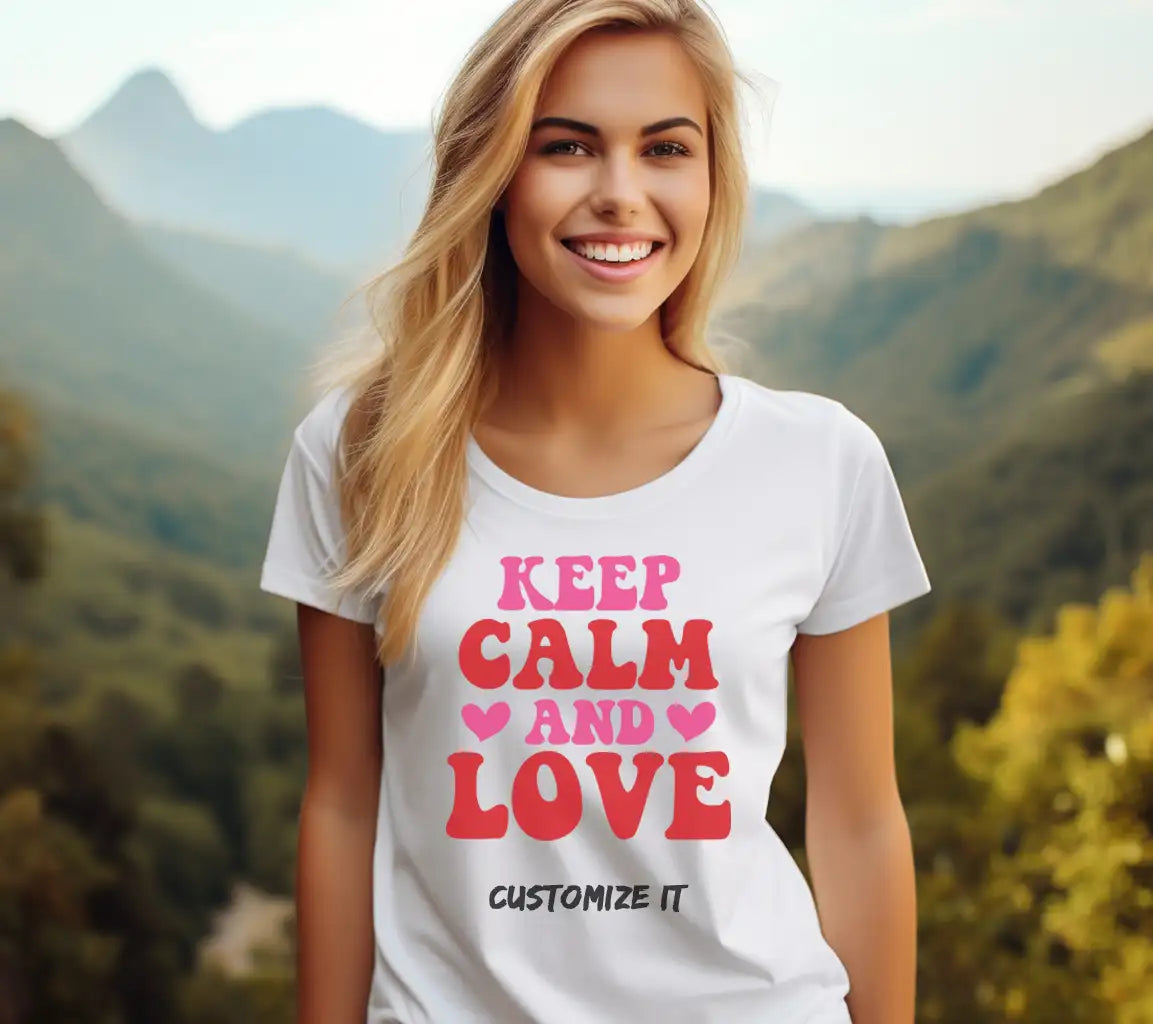 Keep Calm And Love - Red & Pink SVG Design for T-Shirts SVG