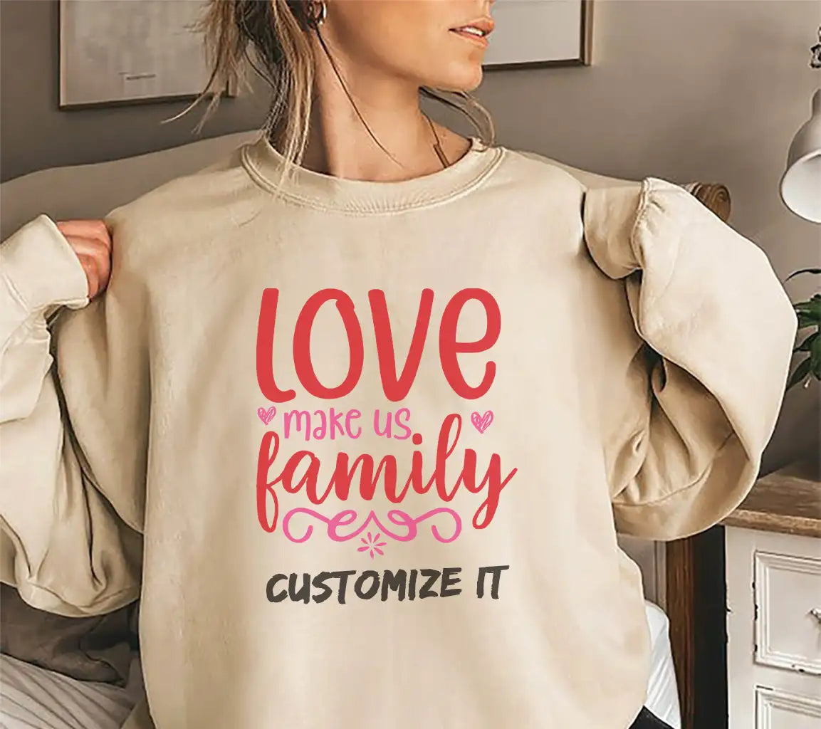 Love Makes Us Family SVG Design - T-Shirt & Family Decor SVG
