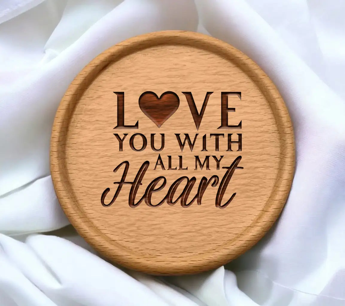 Love You With All My Heart SVG - Valentines Day T-Shirt Design SVG