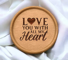 Love You With All My Heart SVG - Valentines Day T-Shirt Design SVG
