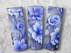 Delphinium Flower Tumbler Wrap | 20 Oz Skinny Tumbler Wrap | 3D Seamless Design - Gabe Atkins Designs