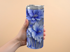 Delphinium Flower Tumbler Wrap | 20 Oz Skinny Tumbler Wrap | 3D Seamless Design - Gabe Atkins Designs