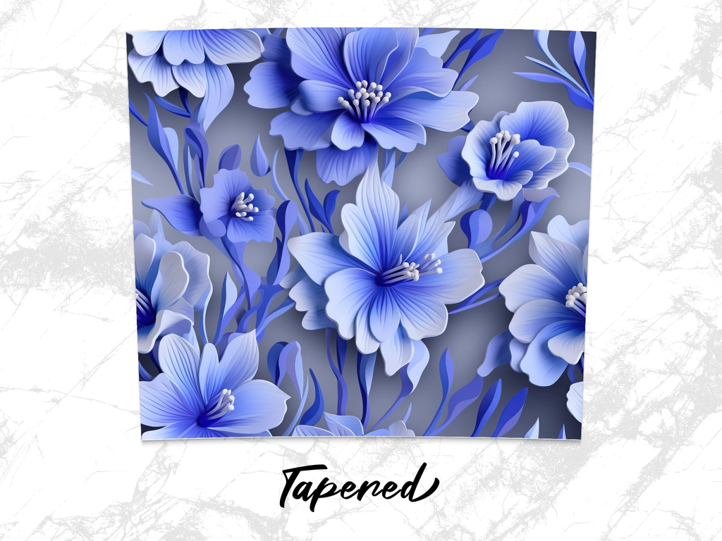 Delphinium Flower Tumbler Wrap | 20 Oz Skinny Tumbler Wrap | 3D Seamless Design - Gabe Atkins Designs